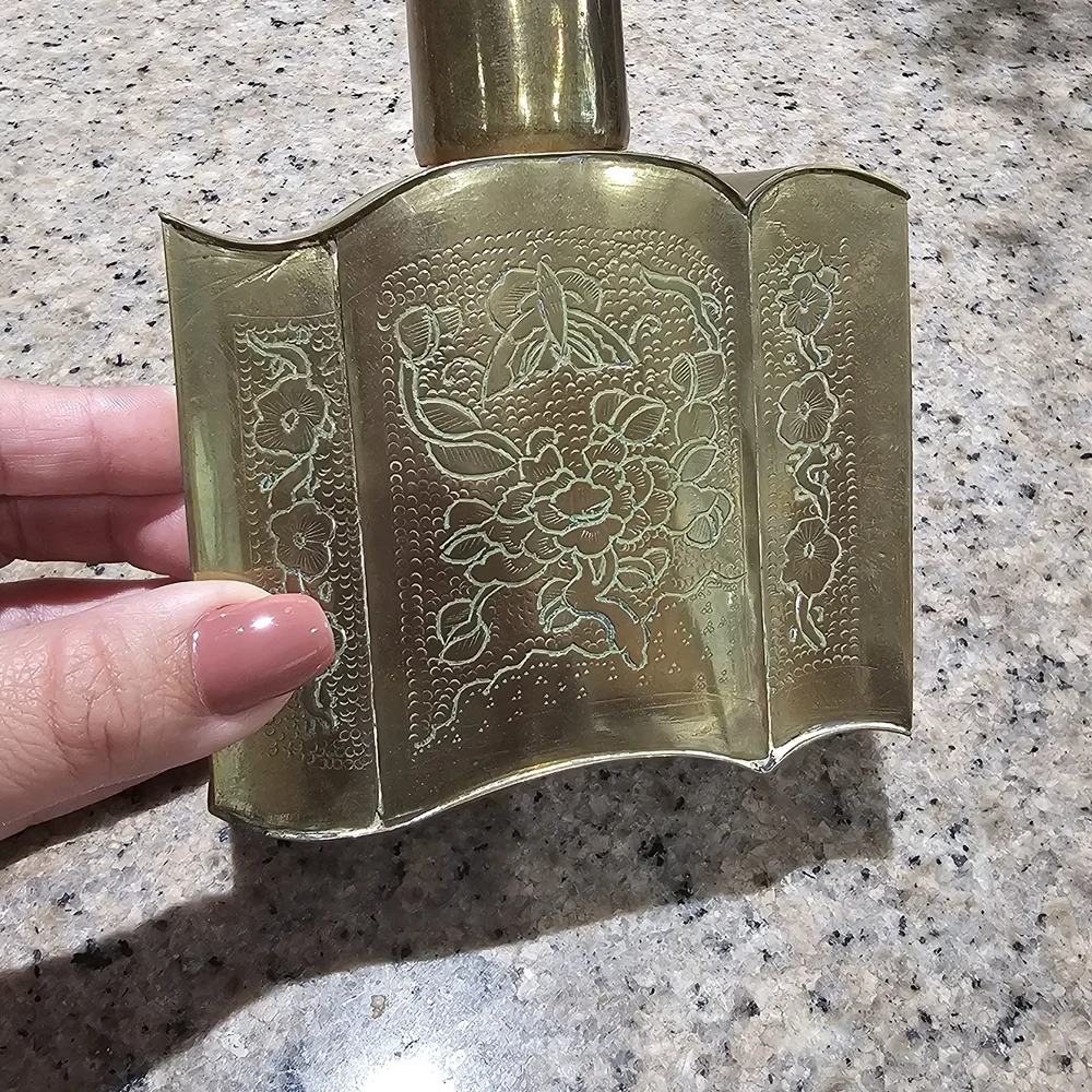 Gold Floral Engraved Perfume Bottle - Picture 2 of 9